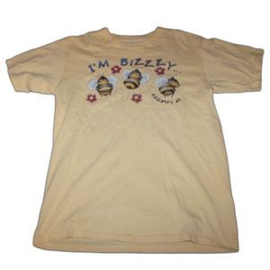 Womens Graphic Tee Busy Bee Size M Medium Cotton Anvil Tag